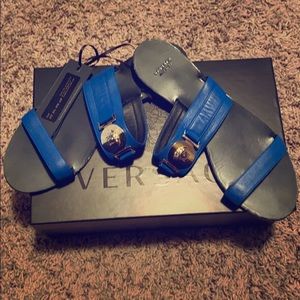 Blue Versace slides